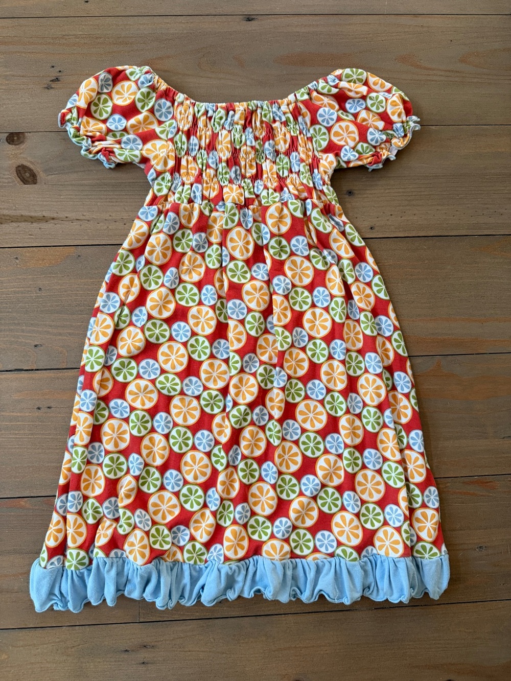 Kickee Pants Bamboo Citrus Print Smocked Dress - 3T